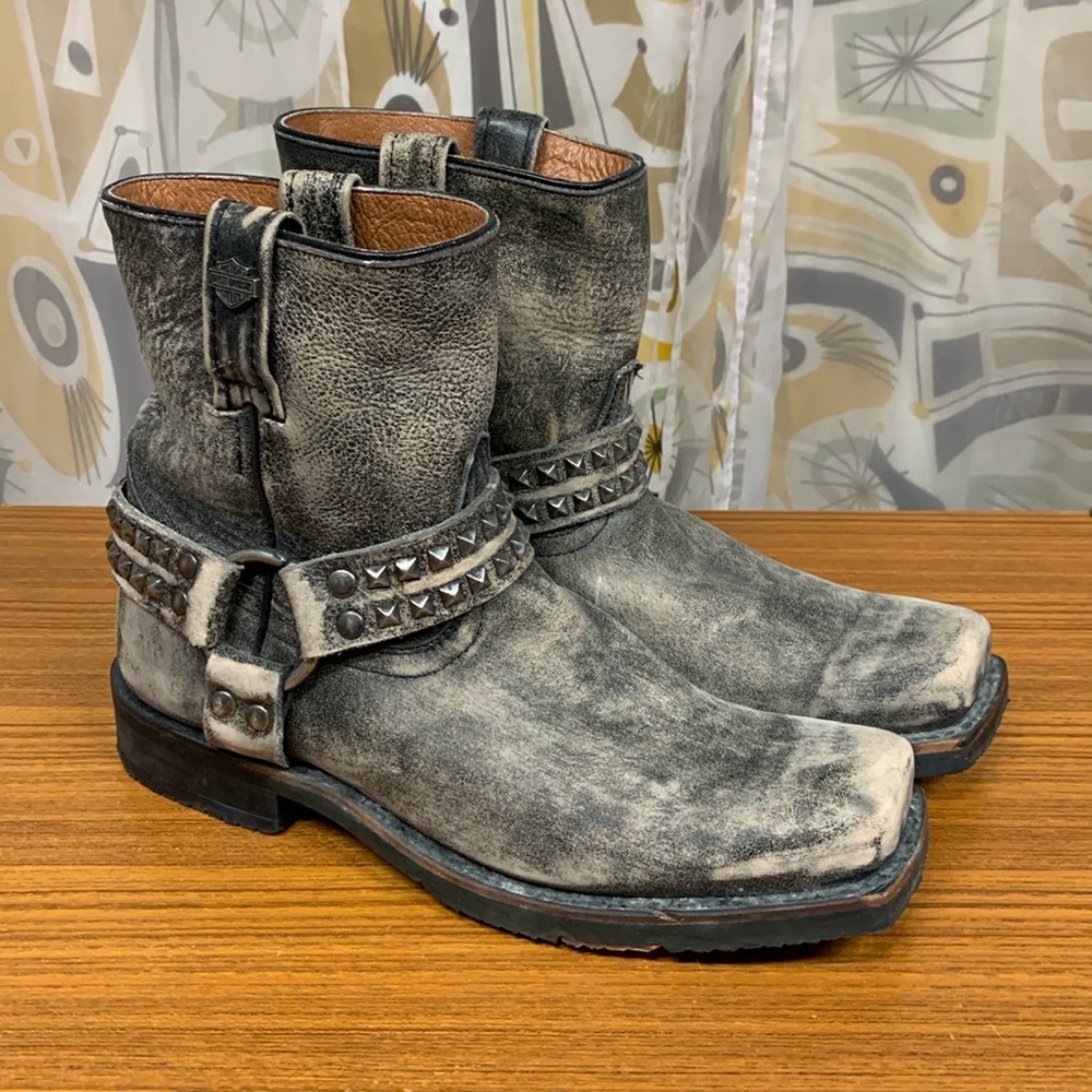 Harley-Davidson Distressed Black Moto Boots